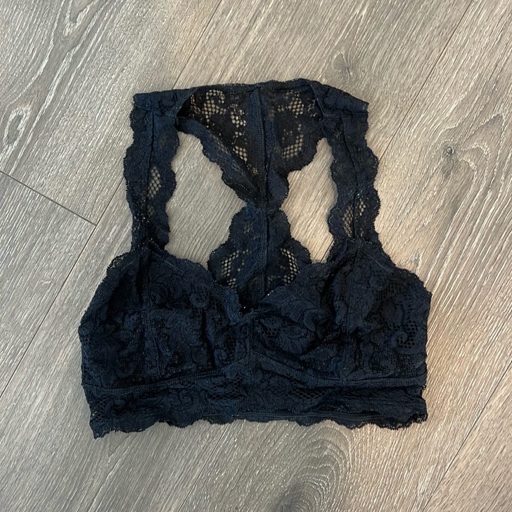 Black lace unlined bralette